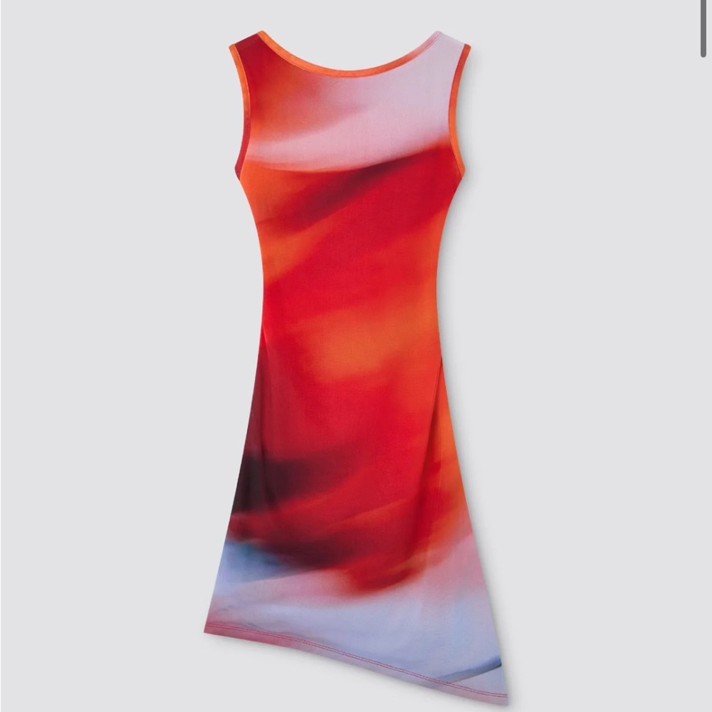 Feners Caracola Rosella Dress Elegant Red and Orange Gradient